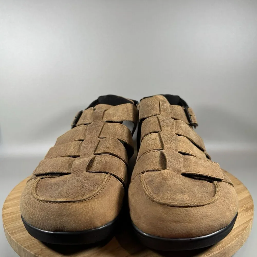 S SAS Men's Endeavor Light Brown Leather Fisherman Sandals‎ Size 15 M NEW